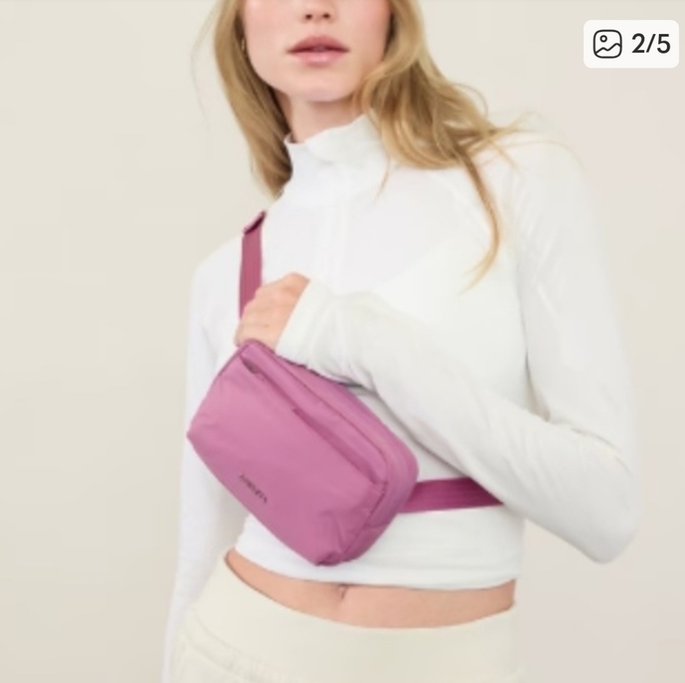 #230. NWT Atheta All About Crossbody Belt Bag In Mimosa Pink Or Chia Pink - Picture 2 of 11